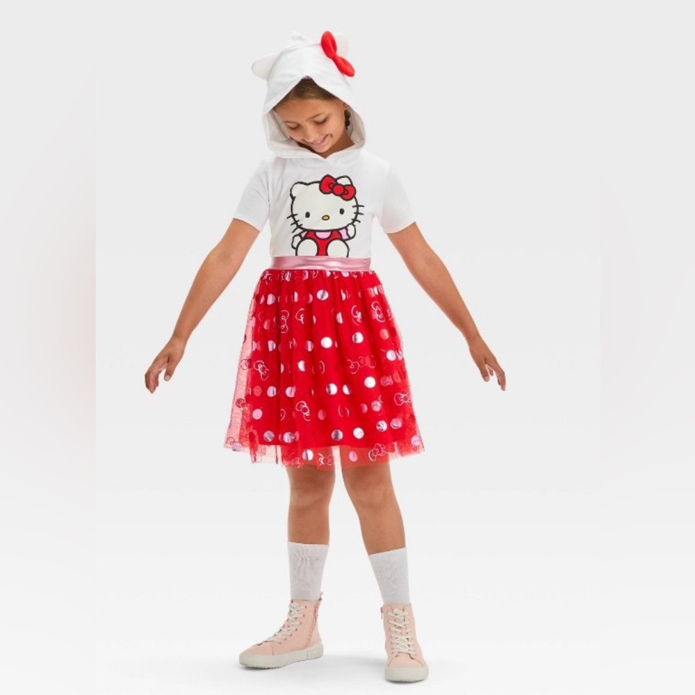 Hello Kitty girl’s  By Sanrio hooded cosplay tutu dress